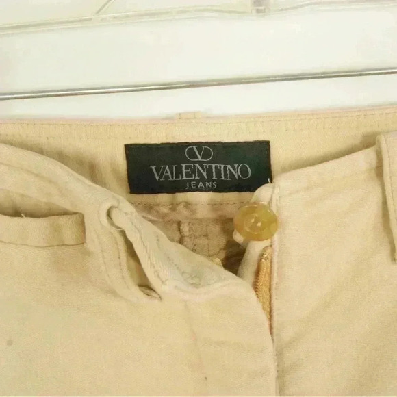 Vintage Valentino Jeans Cream Taupe Straight Leg  Pants - Picture 5 of 6